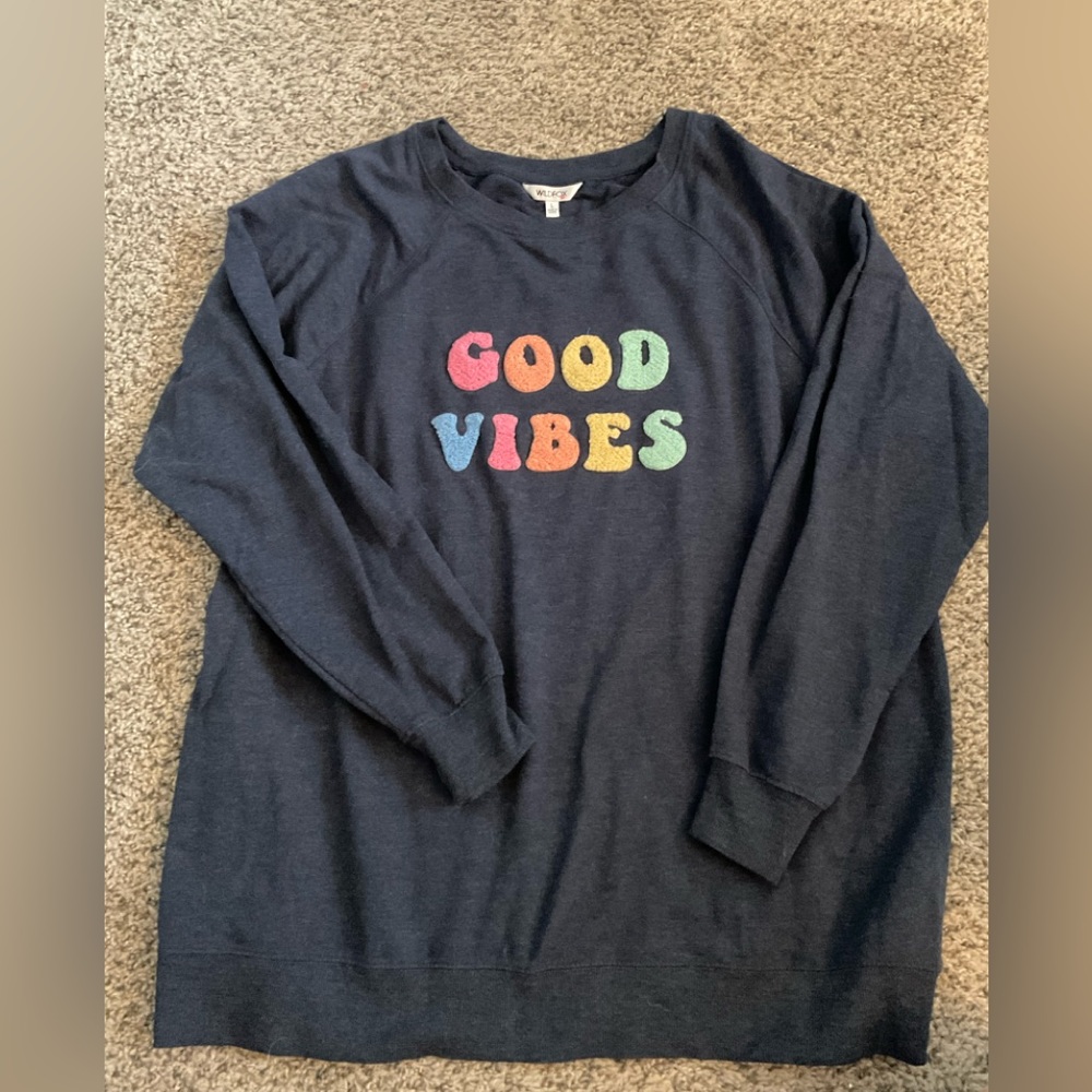 Wildfox Good Vibes over sized Sweatshirt- Large